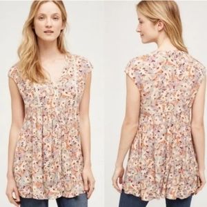 Anthropologie Vanessa Virgina Cottagecore Floral‎ Tunic Top Size M